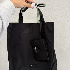 Prada Reversible Black/Mint Tote (GWP)